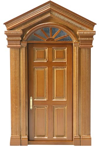 LOGOFUN Dollhouse Mini Door Figurine Miniature Vintage Door Statue 1:12 Scale Tiny Door Sculpture for Doll House Accessories