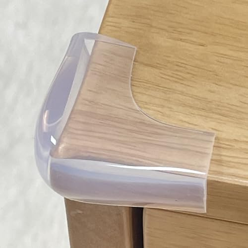 Angloria Eckenschutz aus 100% Silikon, für Baby-Ecken, Kantenschutz, Vorklebeband, weich, für Kinder, für Kindersicherheit, Kindertische, Schränke, Möbel, Stoßfänger (Transparent, 4 Stück)
