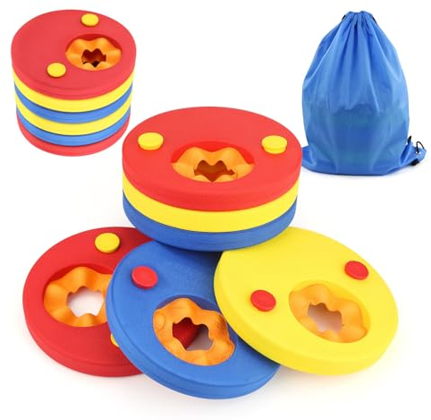 Luchild Schwimmscheiben für Kinder 6Pcs Schwimmen Float Discs mit Aufbewahrungstasche Arm Schwimmplatte Eva Delphin Schwimmscheiben Geeignet für Kinder im Alter von 3-6 Jahren Schwimmen zu Lernen