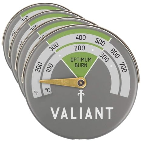Valiant FIR116 Magnetic Stove Thermometer, Aluminum, Green, 63mm (Pack of 4)