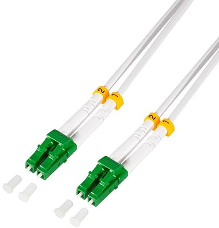 Logilink 072389 Cavo Fibra Ottica Armato Acciaio OS2 LC/APC Duplex 9/125 3 Metri Bianco