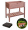 Hochbeet mit Füßen aus imprägniertem Kiefernholz – Braun – 60 l – Pflanzbeet – Gartenbeet – 80 x 40 x 80 cm, vorgebohrte Bretter LEICHT ZUSAMMENZUBAUEN – inkl. VLIESSTOFF