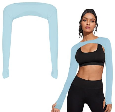 Uv Schutz Kühlende Manschette Eisseide Armstulpen Arm Sleeve,Bequem und Atmungsaktiv,Uv Schutz mit Fingerlöchern,Kurze Sonnenschutzoberteile,Unisex,Geeignet zum Bergsteigen,Fahren,Angeln usw(Blau)
