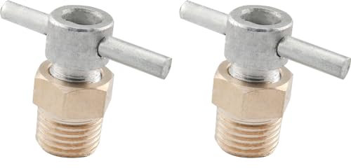 CHENJIN 2PCS Air Compressor 1/4 Brass Drain Valve Discharge Valve Used for Trains Air Compressor Tank Replacement Parts Connecting Air Water Fuel Oil Inert Gas Pipeline