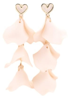 Tesselite Acryl-Ohrringe – böhmische Blütenblatt-Ohrringe, chinesische Ohrringe, Quaste, Retro-Bonbonfarbene Ohrringe für Frauen, geeignet für den täglichen Gebrauch – 1 Stück, Beige, Einheitsgröße