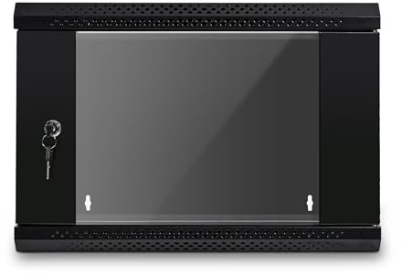 Bestfor 19 Assembled Data Server Rack Data Cabinet 400mm Deep, Wall or Floor Mounting, 19 Inch Standard Rack Size for Home, Office, Server Room, Computer, Audio with Lockable Glass Door 6U 400mm