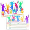 Xinfin Let's Jump & Play Jumping Party Invitations, 12Pcs Trampoline Jump Birthday Invite for Kids Boys Girls, Birthday Party Supplies
