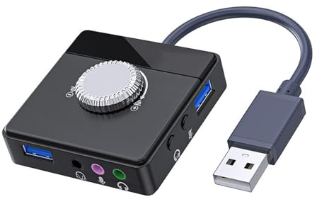 USB-Soundkarte, 3,5-mm-Soundanschluss, Verbessert den Soundeffekt, Spart Speicher, Einfach zu Verwendende OTG-Erweiterung, Plug-and-Play, für Mobiltelefone, Tablets und Mehr