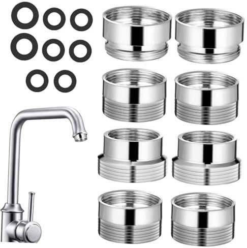 ORFOFE 8 Stück Küchenarmaturadapter Präzise Gewindeadapter Für Wasserhahn Zu Schlauch Stabile Universelle Verbindung Für Spüle Waschmaschine Garten Und Bad
