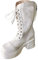 Stivali corti da donna, alla moda, estivi, con pannello in pelle e rete, con lacci, tacco spesso, stivali freschi per bambini, taglia 36, bianco, 40 EU