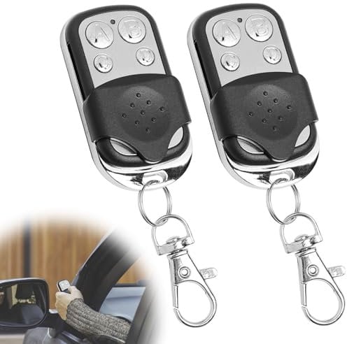 EuAcesry Telecomando per Cancello Universali, 2 Pcs Radiocomando Cancello Garage Universale, Telecomandi per Cancelli con 4 pulsanti con Batteria Inclusa, Frequenza Fissa 433,92 MHz Apricancello