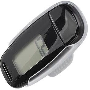 Compteur de Pas Grand écran LCD, Podomètre Léger et Précis, Rechargeable par USB, avec Lanière, pour Femmes, Hommes et Enfants (Black)
