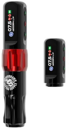 Dragonhawk Atom2 Wireless Tattoo Maschine Pen Rotary Tätowiermaschine Microblading Pen 2pcs Akkus with Rca Jack mit 2,8mm Strokes Length für Augenbrauen, Eyeliner & Lippen
