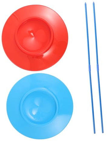 SUPVOX 2 Pezzi Di Piatti Rotanti Da Giocoleria Con Bastoncini, Giocattoli Da Giocoleria Da Circo Per Bambini E Adulti, Piatti Da Clown Per Bambini E Adulti Che Imparano Le Arti