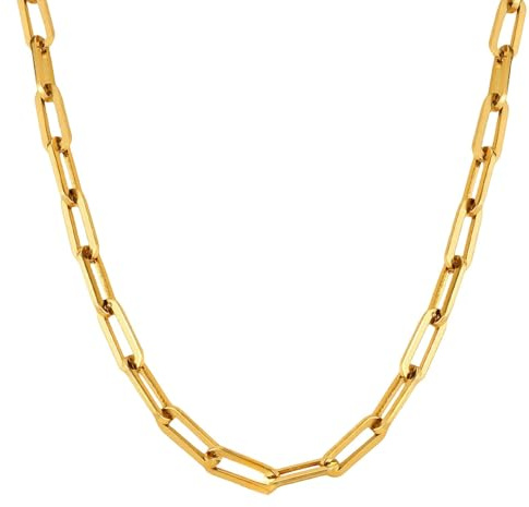 Jpltlvy Edelstahl Gold Büroklammer Kette Halskette für Frauen Minimalistisches modernes Schmuckgeschenk