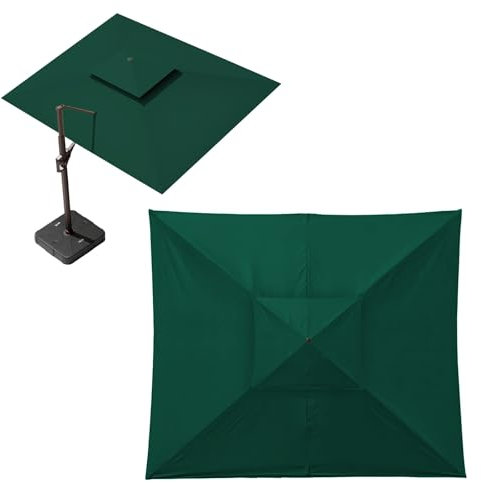 Tela De Repuesto Parasol, Toldo De Recambio De Sombrilla 8 Varillas, Resistente Al Agua, Cubierta De Sombrilla De Tela De Repuesto, Lona De Recambio Para Jardín, Patio, Piscina, Terrazas(Dark green,3M