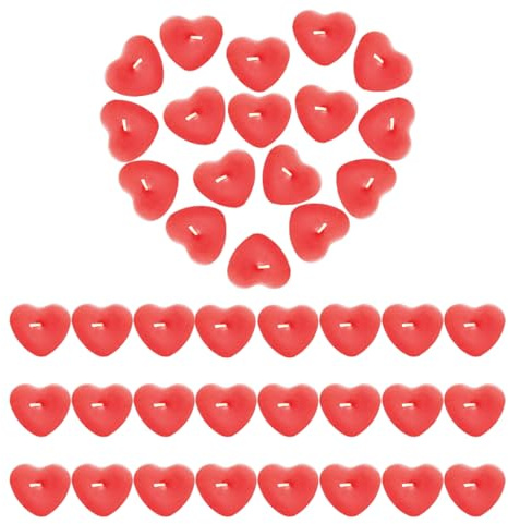 50 Stück Rote Herzkerze für Valentinstag, Romantische Herzkerzen, Rauchfrei, Teelicht Set Herzform für Verlobung Party Heiratsanträge Hochzeit Dekoration