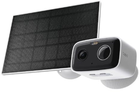Tapo Kit Telecamera Outdoor Wireless 1080p + Pannello Solare, Batteria 5200mAh, AI e Visione Notturna a colori