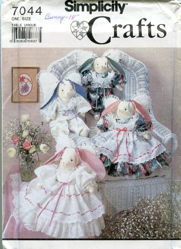 Simplicity Crafts Muster 7044 , gefüllt Deko Engel 45,7 cm Bunnies mit Kleidung von Faith Van Zanten