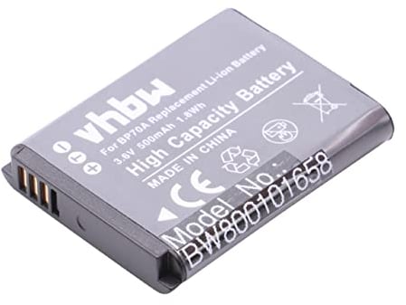 vhbw batteria compatibile con Samsung WP10 fotocamera digitale DSLR (500mAh, 3,6V, Li-Ion)