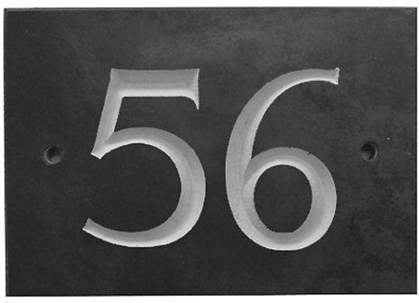 The House Nameplate Company Slate House Number, Charcoal Grey,Number 56