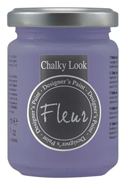 FLEUR DESIGNER'S PAINT | Pittura ad Acqua, Effetto Gesso Naturale, Extra Opaca, Fleur Chalky F70, Colore Lavender Blue, Made in Italy, Formato da 130 ml