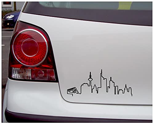 Samunshi® Frankfurt Skyline Aufkleber Silhouette in 8 Größen und 25 Farben (15x6,2cm schwarz)
