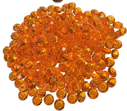 200 Stück 11mm glitzernde orange Deko Diamanten Brillianten Strasssteine Acrylsteine transparent klar kristall basteln Gltzersteine Schmucksteine Strass Steine zum Verzieren Dekorieren von CRYSTAL KING (Orange)