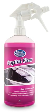 Greased Lightning Crystal Clear Glass and Mirror Cleaner - Fast, Powerful, and Smear-free Cleaning for Car Windscreen, Windows, and Mirrors 1 Litre