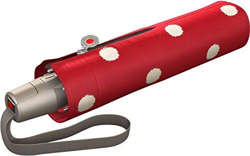 Knirps Taschenschirm Mini Fiber T2 duomatic Auf-Zu-Automatik - dot Art red, 95cm