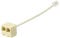 sourcing map Telephone Splitter, RJ11 6P4C Phone Jack Male to Female Two Way Phone Line Adapter Converter Cable for Landline Telephone Fax Machine, Beige 1-Pack