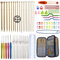 Knitting Kit with Accessories – Crochet Hooks Set with Bamboo Knitting Needles – Includes Carrying Storage Case, Scissors, Needle Point Protectors – Ideal for Beginners, Kids, Adults