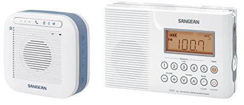 Sangean H201P AM/FM/WX H201P Radio de Douche étanche et Haut-Parleur Bluetooth