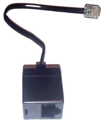 Dadusto 1 adaptador RJ11 (6p4c) macho a RJ45 (8p4c) hembra, cable: 4 hilos, plano y negro, 0,15 m