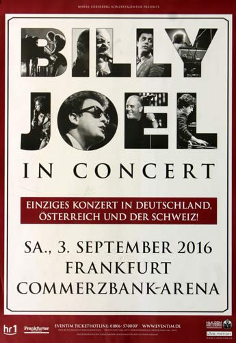 Billy Joel - Live In Frankfurt, Frankfurt 2016 » Konzertplakat/Premium Poster | Live Konzert Veranstaltung | DIN A1 «
