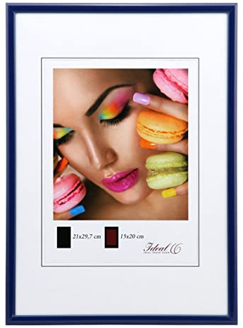 Ideal Life Kunststoff Bilderrahmen Wanddeko Collage Poster Bilder Foto Rahmen: Farbe: Blau | Format: 29,7x42 DIN A3