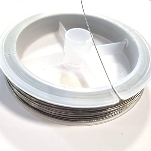 (Grundpreis1m=0,04€) 100m SCHMUCKDRAHT 1 ROLLE 0,38mm Farbe silber Perlendraht nylonummantelt Perlen auffädeln