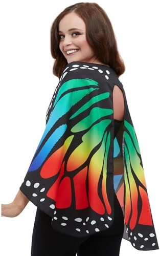 Smiffys Monarchfalter Stoffflügel, Mehrfarbig, 140 cm/55 Zoll Halloween