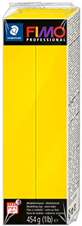 STAEDTLER 8041-100 ST FIMO professional ofenhärtende Modelliermasse (Großblock 454g (1 lb)) Farbe: reingelb