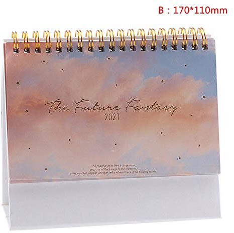 BGTR Kalender Kalendarien 2021 Kalender Traum Sky Kalender Schild Tisch Tisch Termine Erinnerung Fahrplan Planer 2 Größen Kalender Terminkalender (Color : LB)