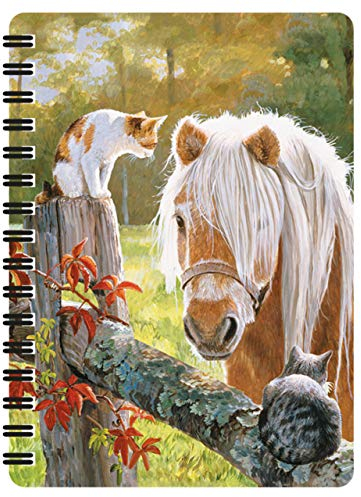 3D LiveLife Notizblock – La Visite de Deluxebase Spiralbuch, A6, linsenförmig, 3D, Pferde, leere Seiten aus recyceltem Papier, lizenzierte Illustrationen der renommierten Künstlerin Persis Clayton