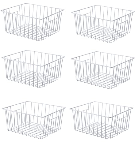 Y.Z.Bros Gefrierschrank-Organizer-Körbe, Haushalts-Kühlschrank-Truhe mit integrierten Griffen für Schränke, Speisekammer, Schränke, Schlafzimmer