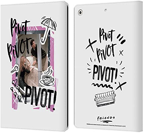 Head Case Designs Offizielle Friends TV Show Pivot Doodle Kunst Leder-Wallet-Hülle Kompatibel mit Apple iPad 10.2 2019/2020/2021