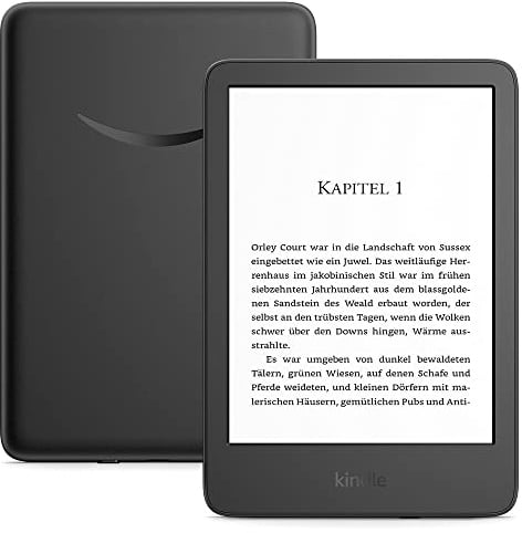 Kindle (2022) – Der bisher leichteste und kompakteste Kindle, jetzt mit hochauflösendem 6-Zoll-Display mit 300 ppi und doppelter Speicherkapazität | Mit Werbung | Schwarz