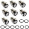 HOPRME 8 Pcs Interruttore a Pulsante Autobloccante con LED anello in gomma impermeabile 12V 12mm Metallo Latching Interruttore a Pulsante in Acciaio Inossidabile per 4 Pin Campanello Barca Auto