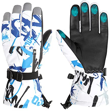 Boglia Ski Handschuhe Schnee für Männer und Frauen, wasserdichte Snowboard, Isolierte Touchscreen Schneemobil Handschuhe für kaltes Wetter, Winddichte warme Ski Handschuhe mit Tasche