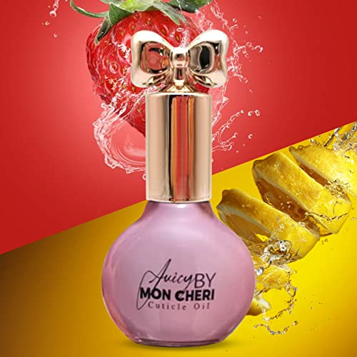 Juicy By Mon Cheri Cuticle Oil Nail 10ml Hydrating, Moisturizing, & Repair Dry and cracked cuticles (Strawberry Lemonade)