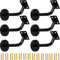 JEUIHAU 6 PCS Matt Black Handrail Brackets, Stainless Steel Wall Mounted Bannister Stair Rail Satin Chrome Support for Banister Rail, Wooden Stand, Screws Expansion Tubes Included