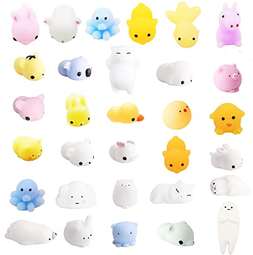 30 Stück Mini Mochi Squishy Toys Fidget Toys Partytüten Füllstoffe Squishes Spielzeug Kawaii Cute Rainbow Jellies Stress Mini Animals Things Toy Pack Stress Relief Squeeze Ball