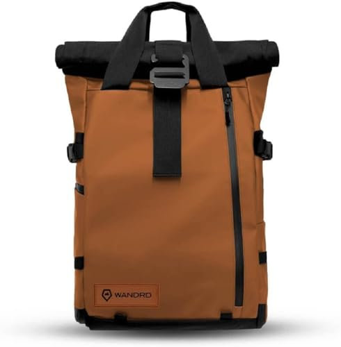 WANDRD PRVKE 21L, V3 Rucksack: Wetterbeständiger Reise- und Kamerarucksack mit Laptophülle, schneller seitlicher Zugriff, Klappöffnung, ideale Fotografie- und Reisetasche, orange (Sedona Orange)